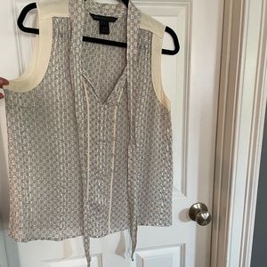 Silk tie neck print blouse